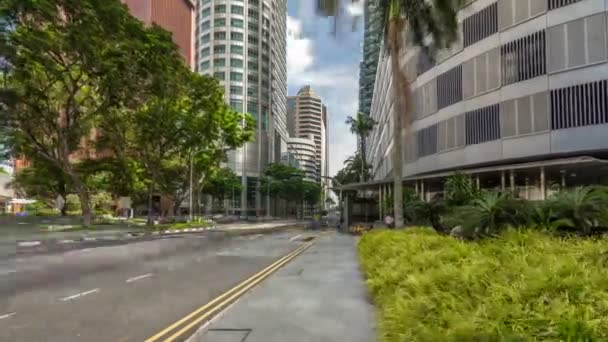 Downtown skyskrapor kontorsbyggnader av moderna megalopolis timelapse hyperlapse — Stockvideo