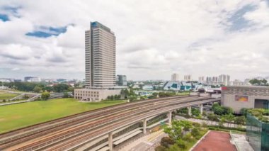 Jurong Doğu değişim metro istasyonu hava timelapse, bir büyük entegre genel ulaşım merkezi Singapur'da