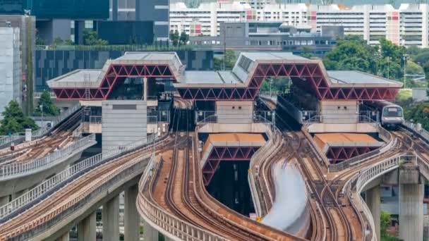 Jurong East Interchange stacji metra lotnicze timelapse, jeden z piasty zintegrowane głównych środków transportu publicznego w Singapurze — Wideo stockowe