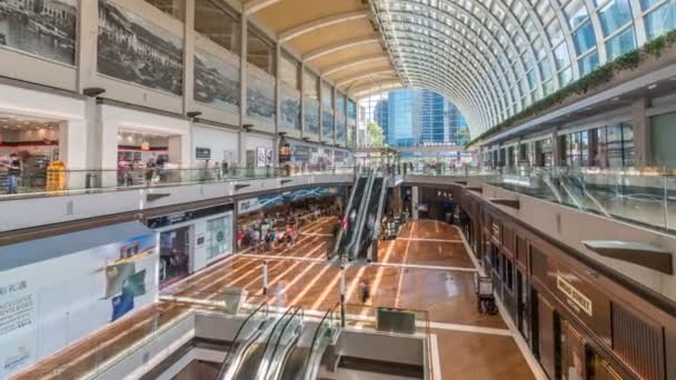 Interno di The Shoppes a Marina Bay Sands timelapse . — Video Stock