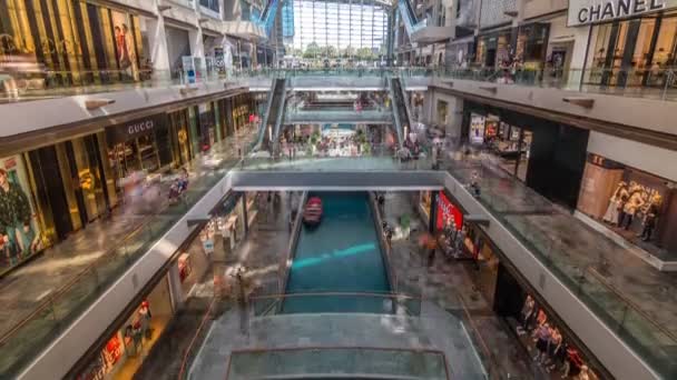 Interno di The Shoppes a Marina Bay Sands timelapse . — Video Stock