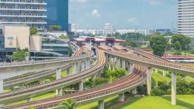 Jurong Doğu değişim metro istasyonu hava timelapse, bir büyük entegre genel ulaşım merkezi Singapur'da