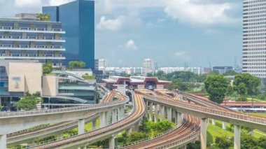 Jurong Doğu değişim metro istasyonu hava timelapse, bir büyük entegre genel ulaşım merkezi Singapur'da