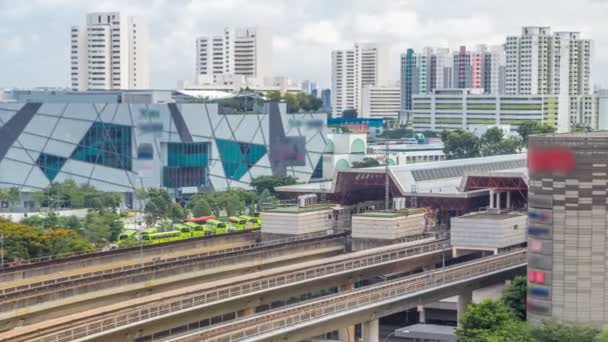 Jurong East Interchange metro estação aérea timelapse, um dos principais centros de transporte público integrado em Singapura — Vídeo de Stock