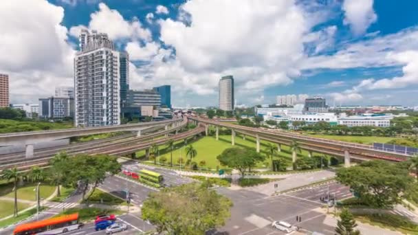 Jurong East Interchange metro station aerial timelapse, one of the major integrated public transportation hub in Singapore — Stock Video