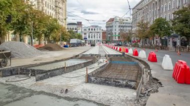 İşçi koruyucu maske takviye şehir timelapse tramvay parça için kaynak ile