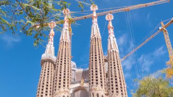 Haut Sagrada Familia Une Grande Église Catholique Romaine Barcelone Espagne — Video