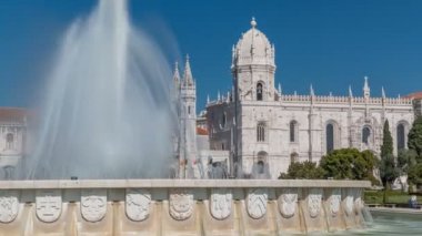 Jeronimos Manastırı ve Lizbon, Portekiz Imperio Bahçe timelapse Marnixkade Çeşmesi.