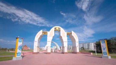 Aktobe şehri timelapse hyperlapse Kazakistan Cumhuriyeti ilk başkanı Park ismini.