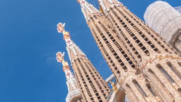 Parte Superior Sagrada Familia Una Gran Iglesia Católica Barcelona España — Foto de Stock