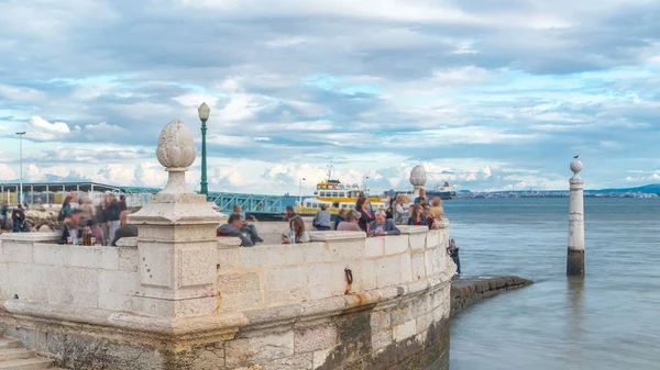 Cais Das Colunas Βρίσκεται Pra Ένα Timelapse Com Rcio Πλατεία — Φωτογραφία Αρχείου