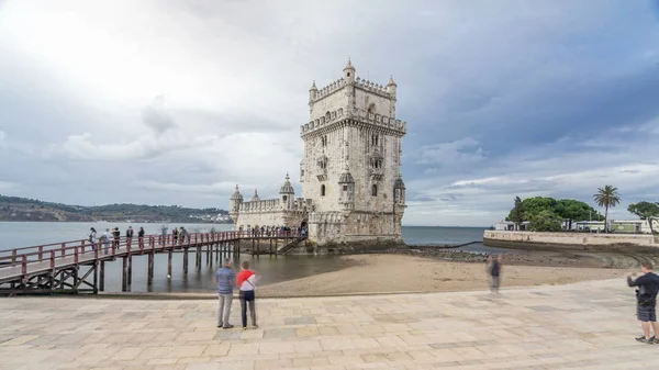 Torre Belém Uma Torre Fortificada Localizada Freguesia Civil Santa Maria — Fotografia de Stock