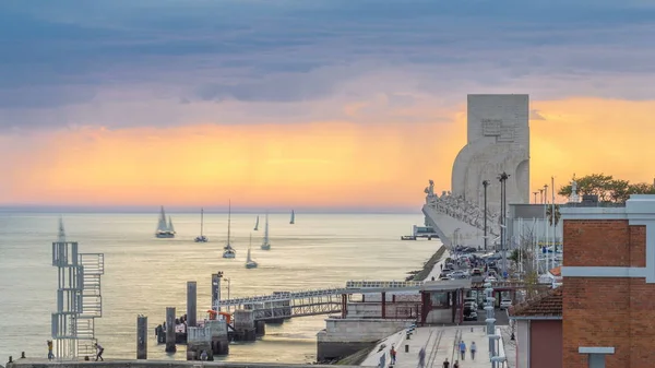 Vista Elevata Del Padrao Dos Descobrimentos Monumento Alle Scoperte Famoso — Foto Stock