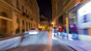 Gece sokakları timelapse hyperlapse drivelapse, hızlı hızlı sürücü.
