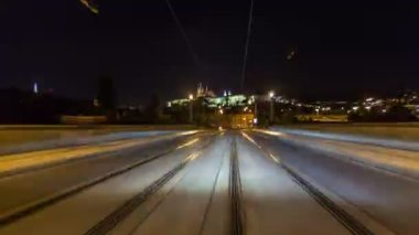Gece sokakları timelapse hyperlapse drivelapse, hızlı hızlı sürücü.