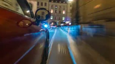  ar, gece sokakları timelapse hyperlapse drivelapse, hızlı hızlı hareket ediyor.