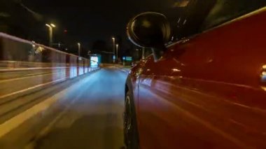  ar, gece sokakları timelapse hyperlapse drivelapse, hızlı hızlı hareket ediyor.