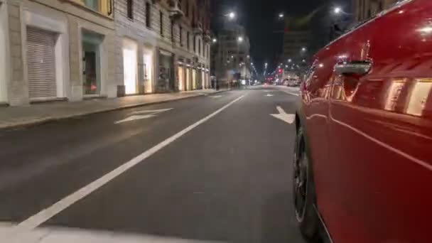 AR porusza się na prędkości w nocy avenue timelapse hyperlapse drivelapse. — Wideo stockowe