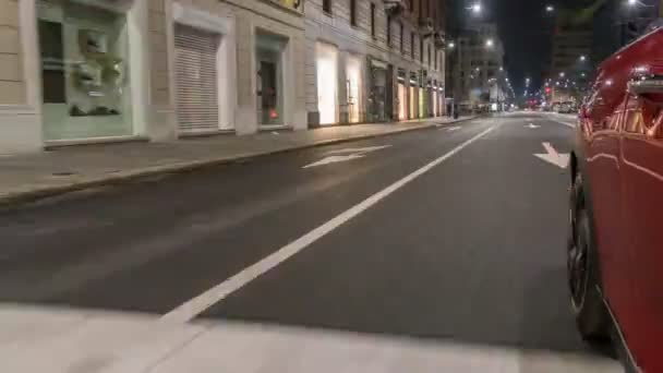 AR porusza się na prędkości w nocy avenue timelapse hyperlapse drivelapse. — Wideo stockowe