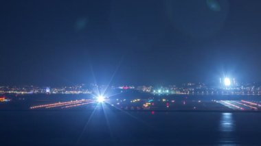 Güney Fransa timelapse Nice Havaalanı havadan görünümü