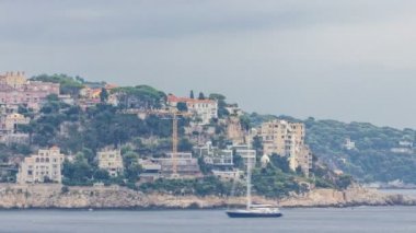 Güzel hava panoramik şehir güzel timelapse, Fransa. Akdeniz, melekler Körfezi