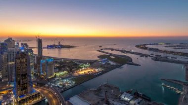 JBR Bluewaters Island hava gün ve gece timelapse