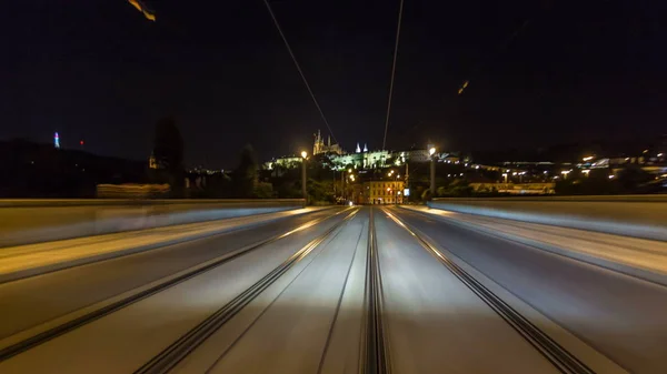 Napęd Prędkości Nocy Ulice Centrum Timelapse Hyperlapse Drivelapse Blured Droga — Zdjęcie stockowe