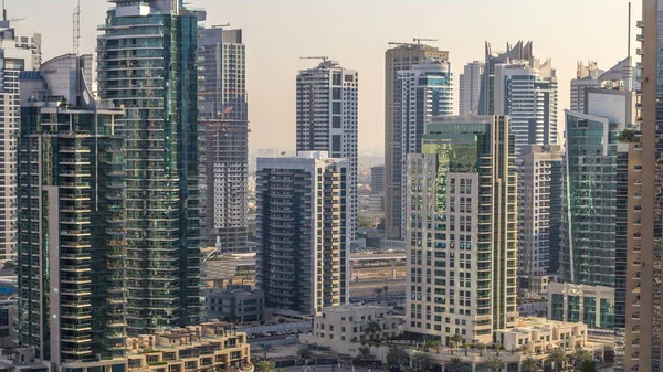 Hermosa Vista Aérea Del Paseo Marítimo Canal Dubai Marina Con —  Fotos de Stock