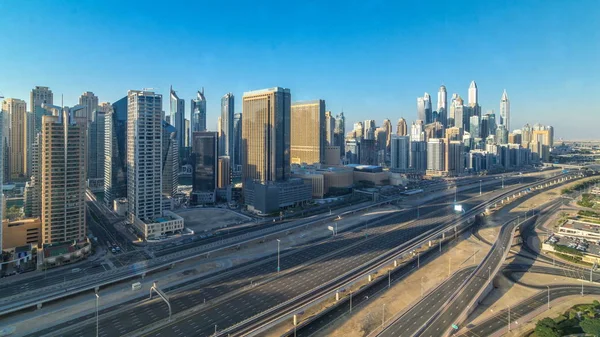 Dubai Marina Arranha Céus Vista Aérea Superior Durante Todo Dia — Fotografia de Stock