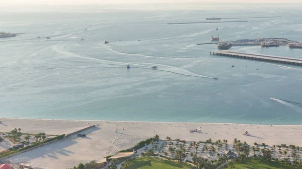 Aerial View Beach Jumeirah Beach Residence Jbr Timelapse Dubai Uae — Stock Photo, Image
