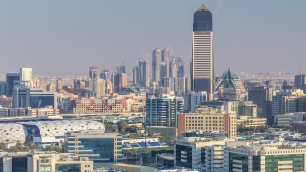 Luftaufnahme der Nachbarschaft Deira mit typischen Gebäuden Zeitraffer, Dubai, vereinigte arabische Emirate — Stockvideo