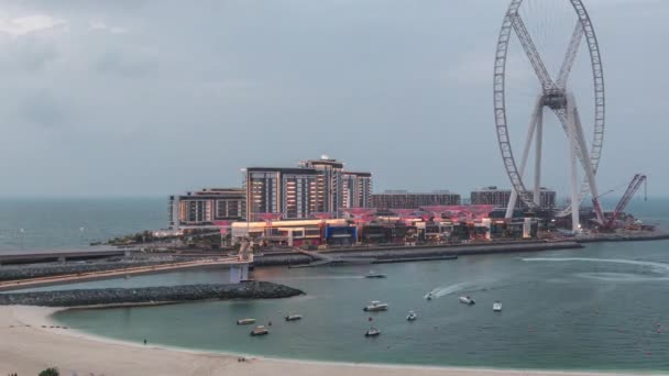 Bluewaters ilha aérea dia a noite timelapse — Vídeo de Stock