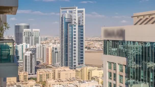 Quartier de Tecom gratte-ciel vue aérienne depuis le quartier des Verts timelapse — Video