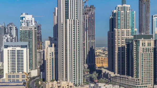 Beautiful skyline of Dubai downtown and Business bay with modern architecture. — Stock Photo, Image