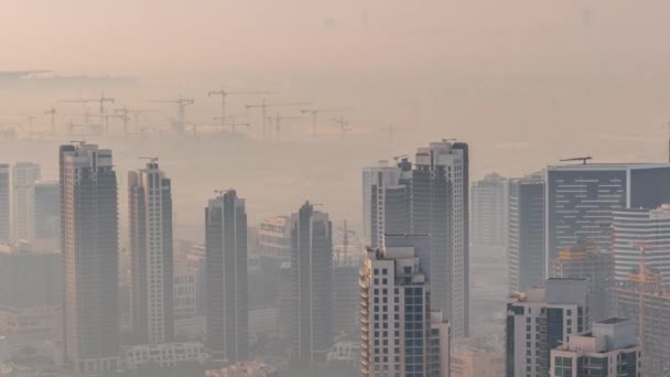 Csodálatos légi kilátás Dubai belváros felhőkarcolók TimeLapse, Dubaj, Egyesült Arab Emírségek — Stock videók