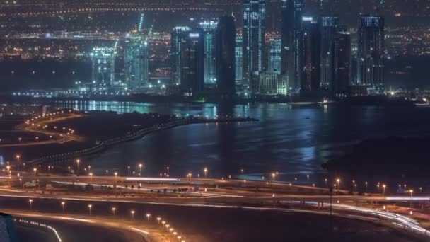 Κατασκευή νέου ουρανοξύστη στο λιμάνι του Ντουμπάι. Ντουμπάι-ΗΑΕ. — Αρχείο Βίντεο