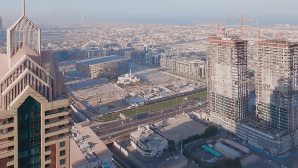 Altın gündoğumu sabah sahne timelapse sırasında Dubai şehir. — Stok video