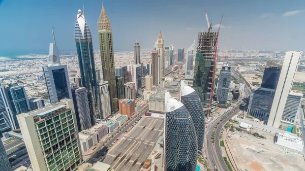 Вид на горизонт будівель Шейха Заїда та DIFC повітряних Тім, Дубай, ОАЕ. — стокове фото