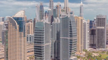 Dubai'de Jumeirah göl kuleleri ilçe timelapse konut daire ve ofisler