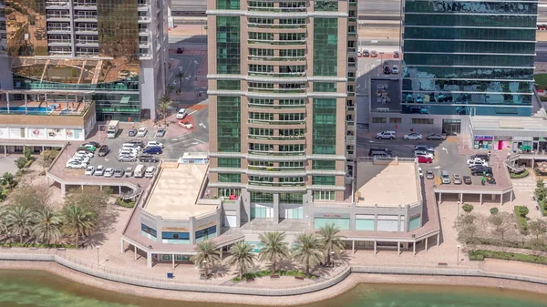 Bostadslägenheter och kontor i Jumeirah Lake Towers-distriktet Timelapse i Dubai — Stockfoto