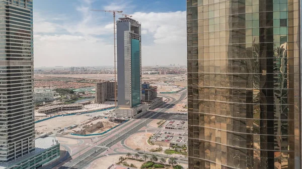 Apartamentos y oficinas residenciales en Jumeirah lake towers district timelapse en Dubai —  Fotos de Stock