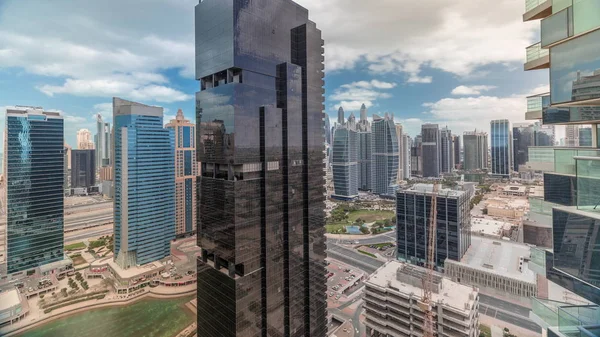 Residential apartments and offices in Jumeirah lake towers district timelapse in Dubai — Stock Photo, Image