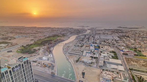 Панорама з панорамним видом на узбережжя Дубая, Об'єднані Арабські Емірати — стокове фото