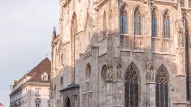 St. Stephens Cathedral timelapse, the mother church of Roman Catholic Archdiocese of Vienna, Austria