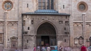 St. Stephens Cathedral timelapse, the mother church of Roman Catholic Archdiocese of Vienna, Austria