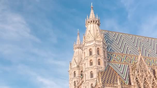 St. Stephens Cathedral timelapse, the mother church of Roman Catholic Archdiocese of Vienna, Austria — Stok video