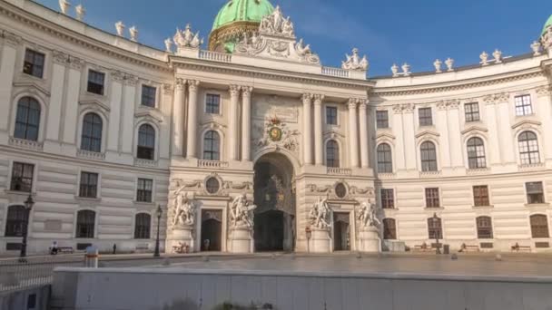Avusturya, Viyana 'da Hofburg Sarayı' nın zamanlaması aşırı hızlandı. — Stok video