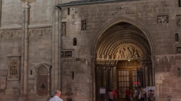 St Stephens Cathedral natt timelapse hyperlapse, moderkyrkan av romersk-katolska ärkestiftet i Wien, Österrike — Stockvideo