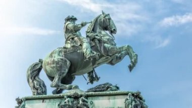 Savoy Prensi Eugene 'in binicilik heykeli Hofburg Sarayı' nın önünde, Heldenplatz, Viyana, Avusturya.