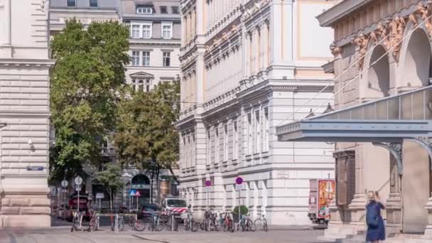 A timelapse do Wiener Musikverein é uma famosa sala de concertos de Viena . — Vídeo de Stock
